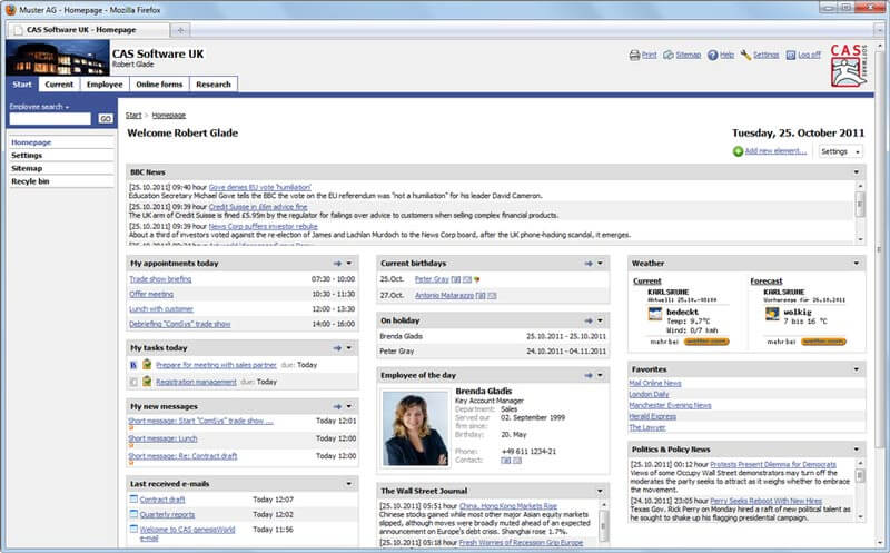 Screenshot CAS Software teamworks